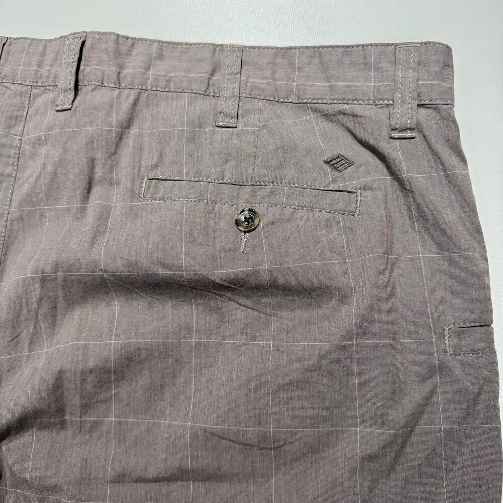 Joseph Abboud Chino Shorts Men 46 Brown Plaid Cotton Mid Rise Zip Fly Casual NWT